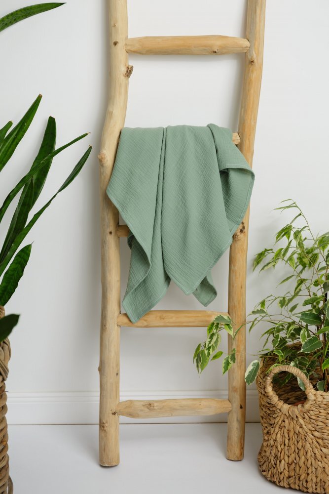 TWINDECO Paturica din muselina 120x100 cm Verde menta