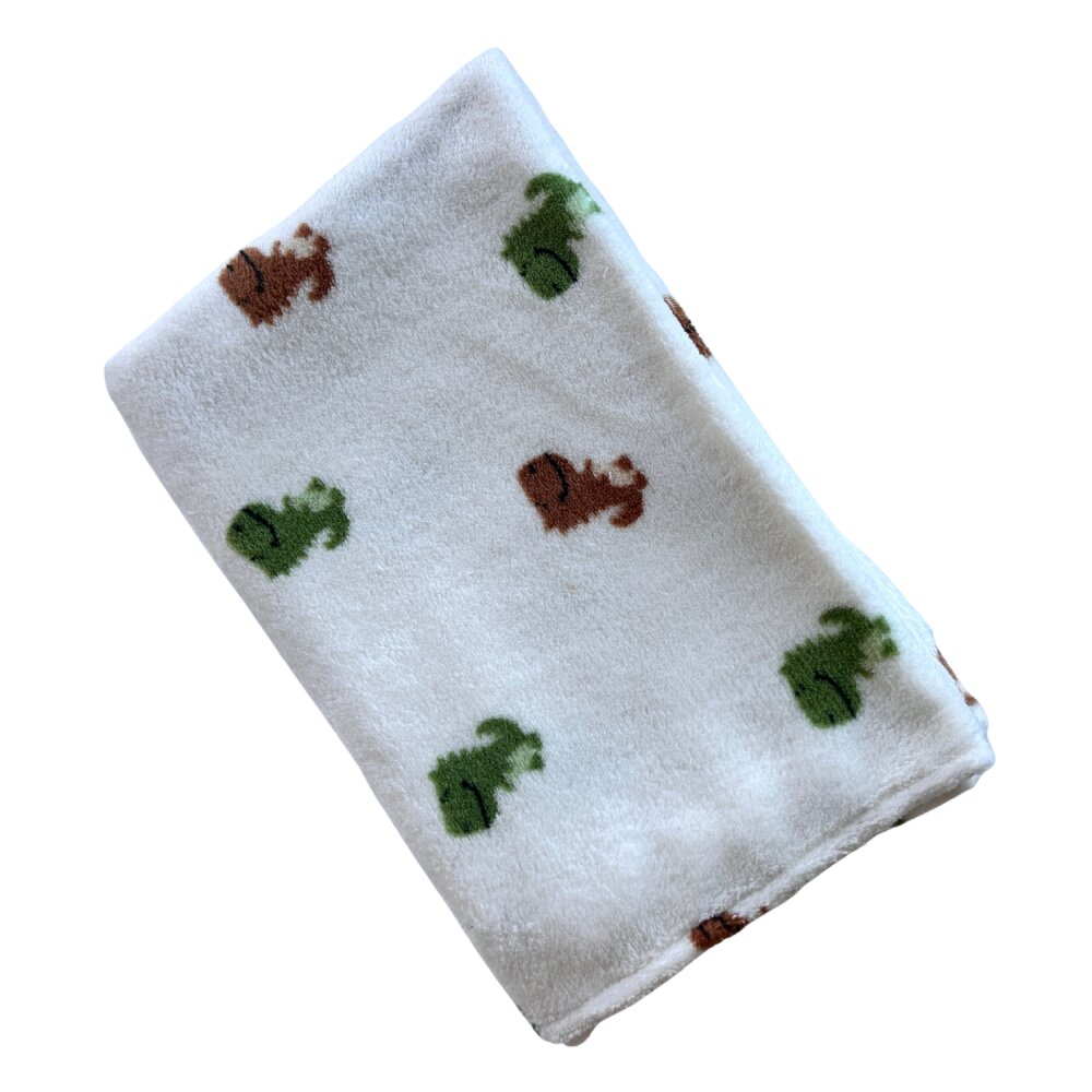 TWINDECO Paturica groasa fleece pentru bebelusi 90x70 cm Dinozauri