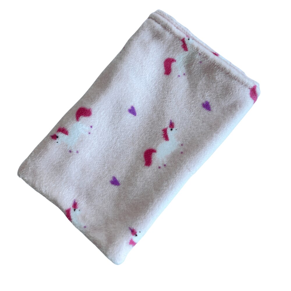 TWINDECO Paturica groasa fleece pentru bebelusi 90x70 cm Unicorni