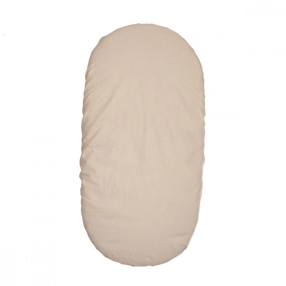 Twins Cearsaf din bumbac cu elastic pentru carucior 90x50 cm Crem
