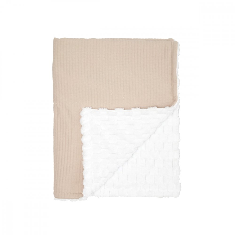 Twins Patura din velur Cotton 3D Crem 100x80 cm