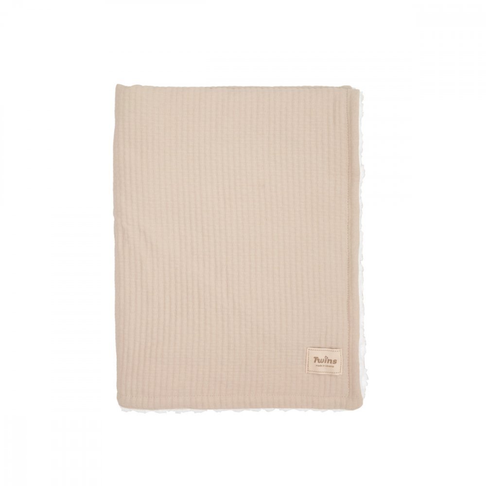 Twins Patura din velur Cotton 3D Crem 100x80 cm