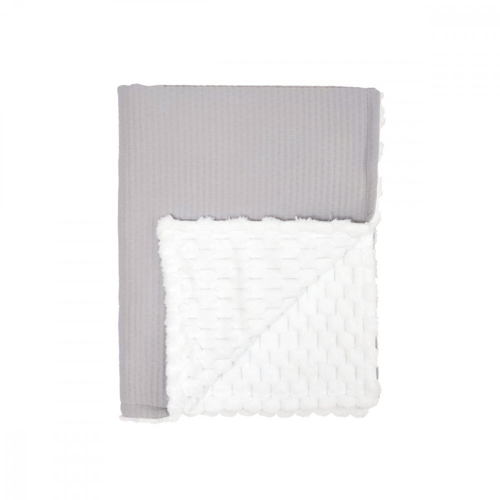 Twins Patura din velur Cotton 3D Gri 100x80 cm