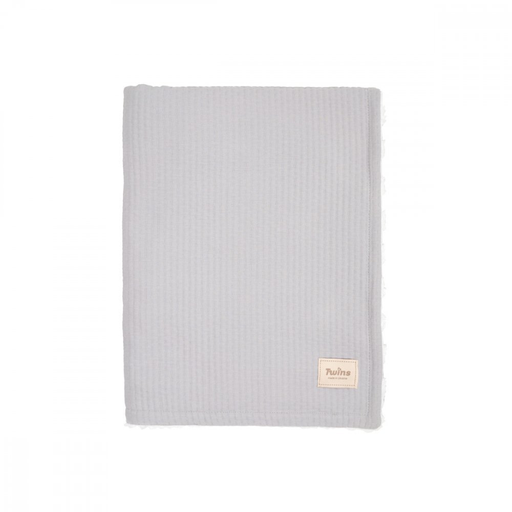 Twins Patura din velur Cotton 3D Gri 100x80 cm