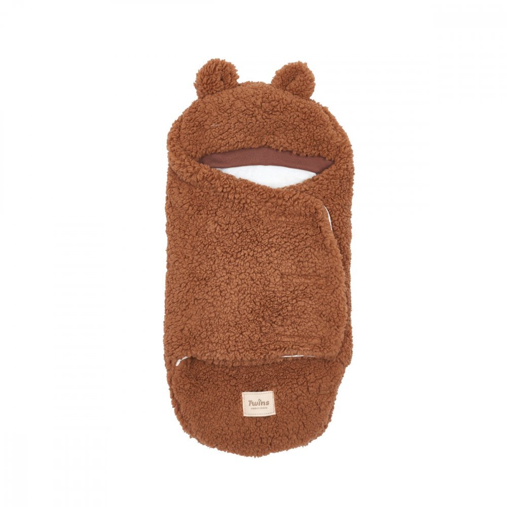 Twins Patura plic din bumbac pentru bebelusi Teddy maro