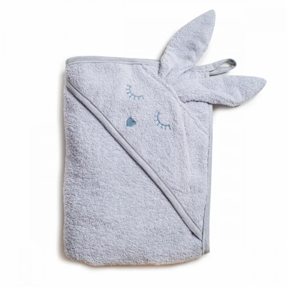 Twins Prosop de baie din bumbac Rabbit 100x100 cm gri