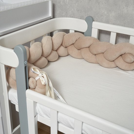 Twins Protectie laterala bej impletita tip cosita cu 3 fire 200 cm