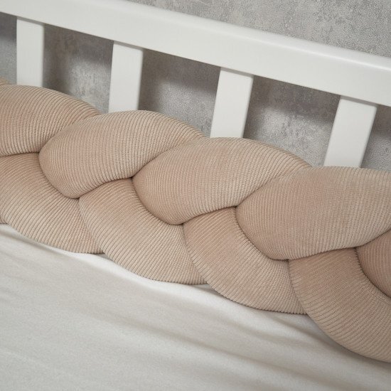 Twins Protectie laterala bej impletita tip cosita cu 3 fire 200 cm
