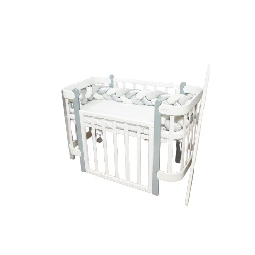 Twins Protectie laterala impletita din catifea pentru patut 240 cm gribej