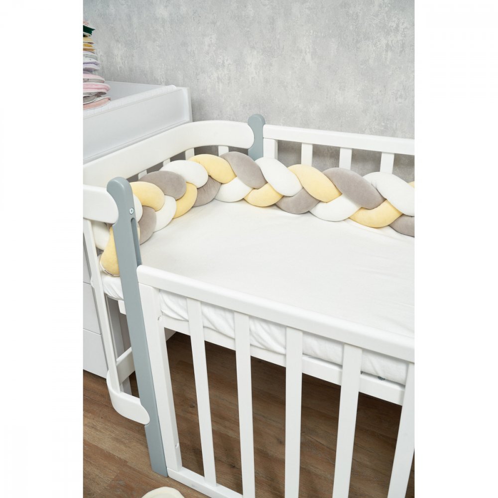 Twins Protectie laterala pentru patut din catifea impletita 240 cm Trio Galben