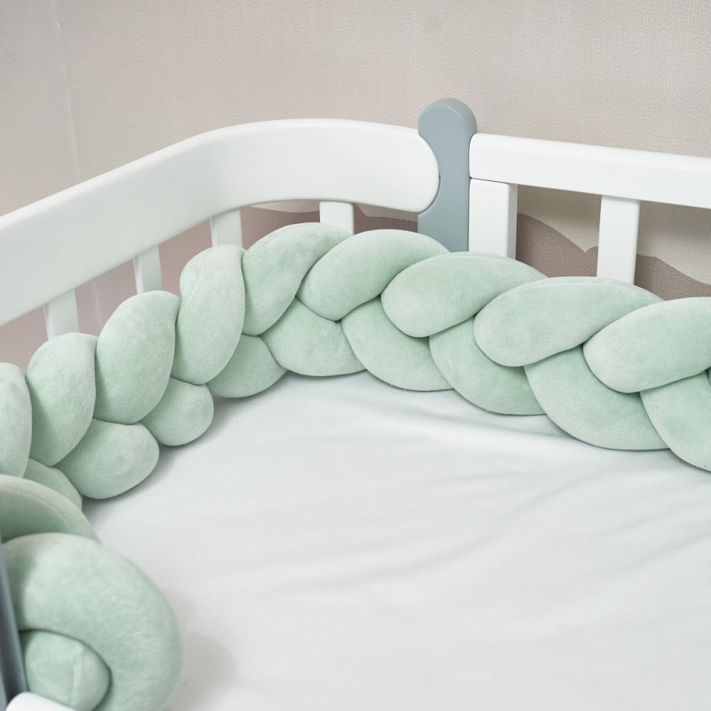 Twins Protectie laterala pentru patut din catifea impletita 240 cm Verde