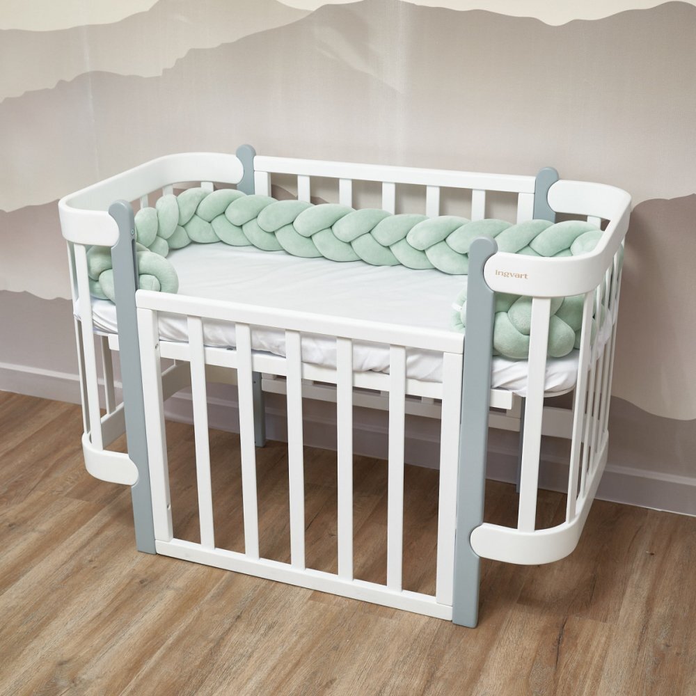 Twins Protectie laterala pentru patut din catifea impletita 240 cm Verde