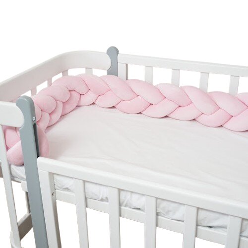 Twins Protectie laterala roz impletita tip cosita cu 3 fire 220 cm