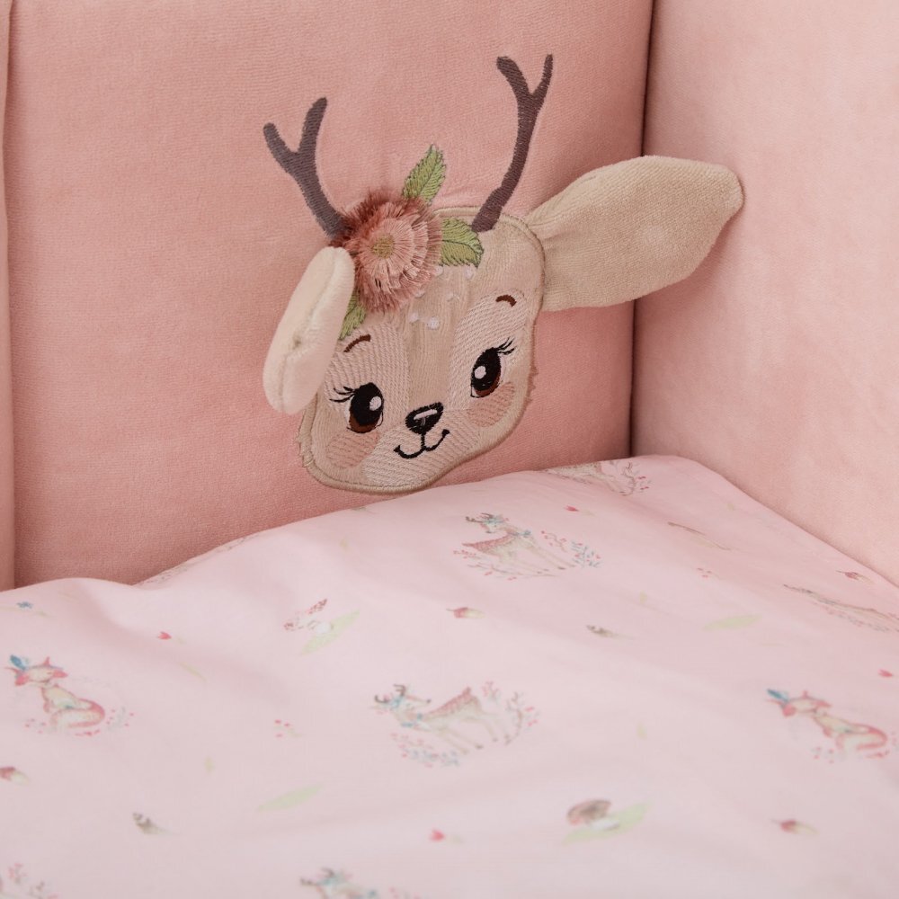 Twins Set de lenjerie de pat pentru copii Bambi 7 piese roz