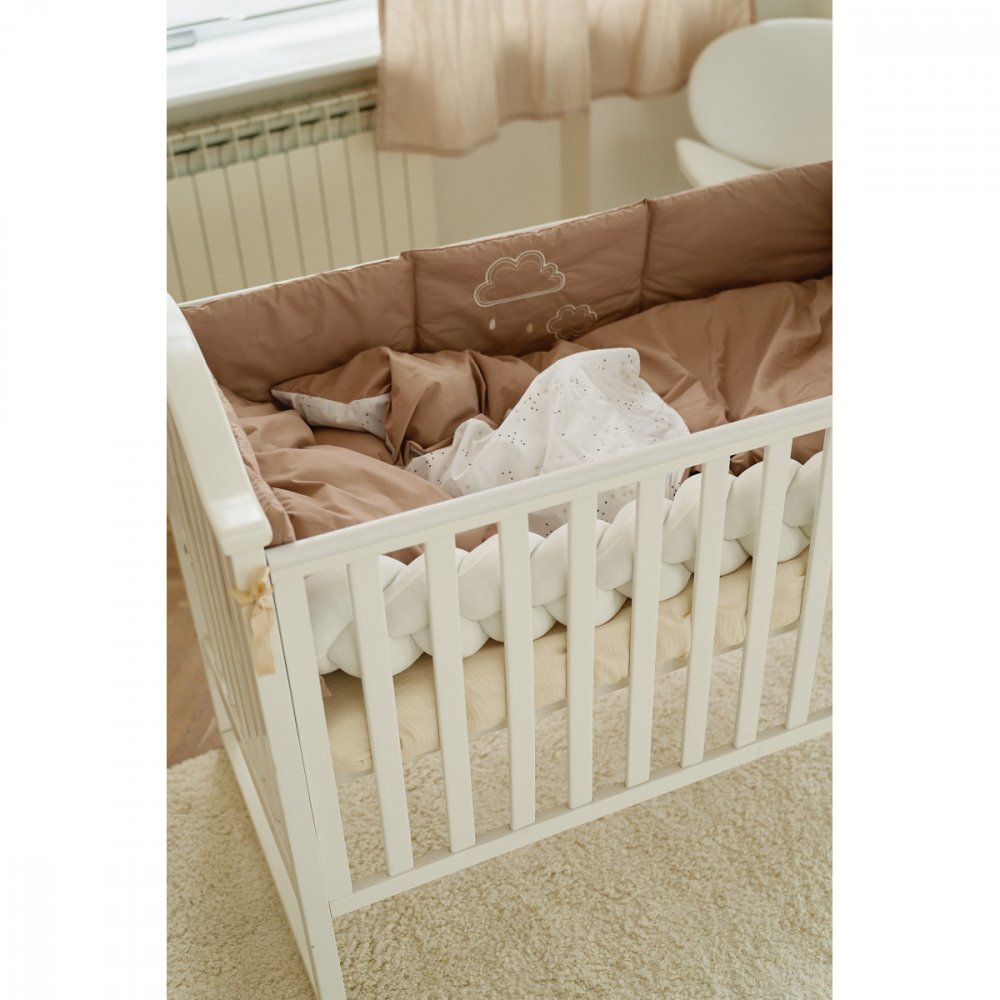 Twins Set de lenjerie din bumbac cu 7 piese pentru patut Fluffy Puffy