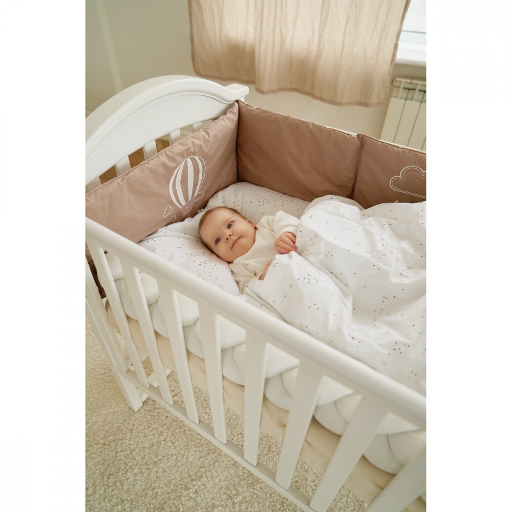 Twins Set de lenjerie din bumbac cu 7 piese pentru patut Fluffy Puffy