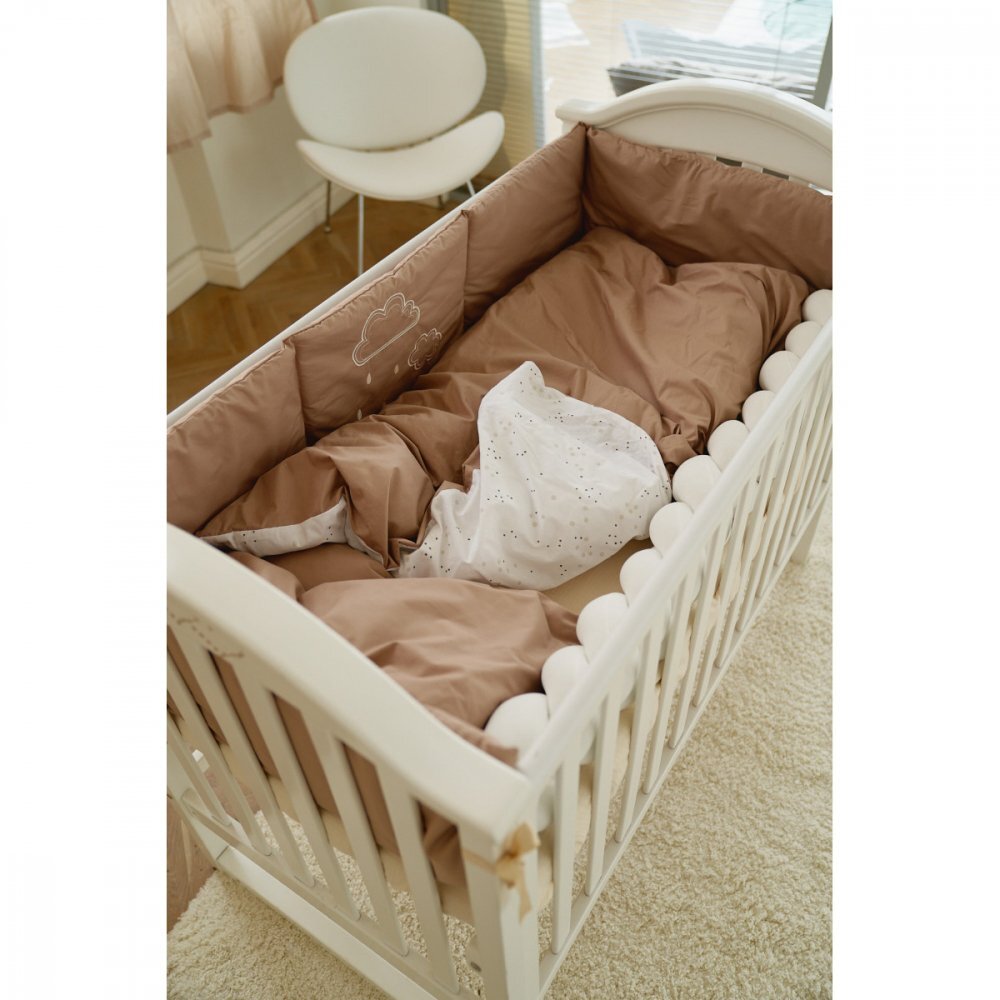 Twins Set de lenjerie din bumbac cu 7 piese pentru patut Fluffy Puffy
