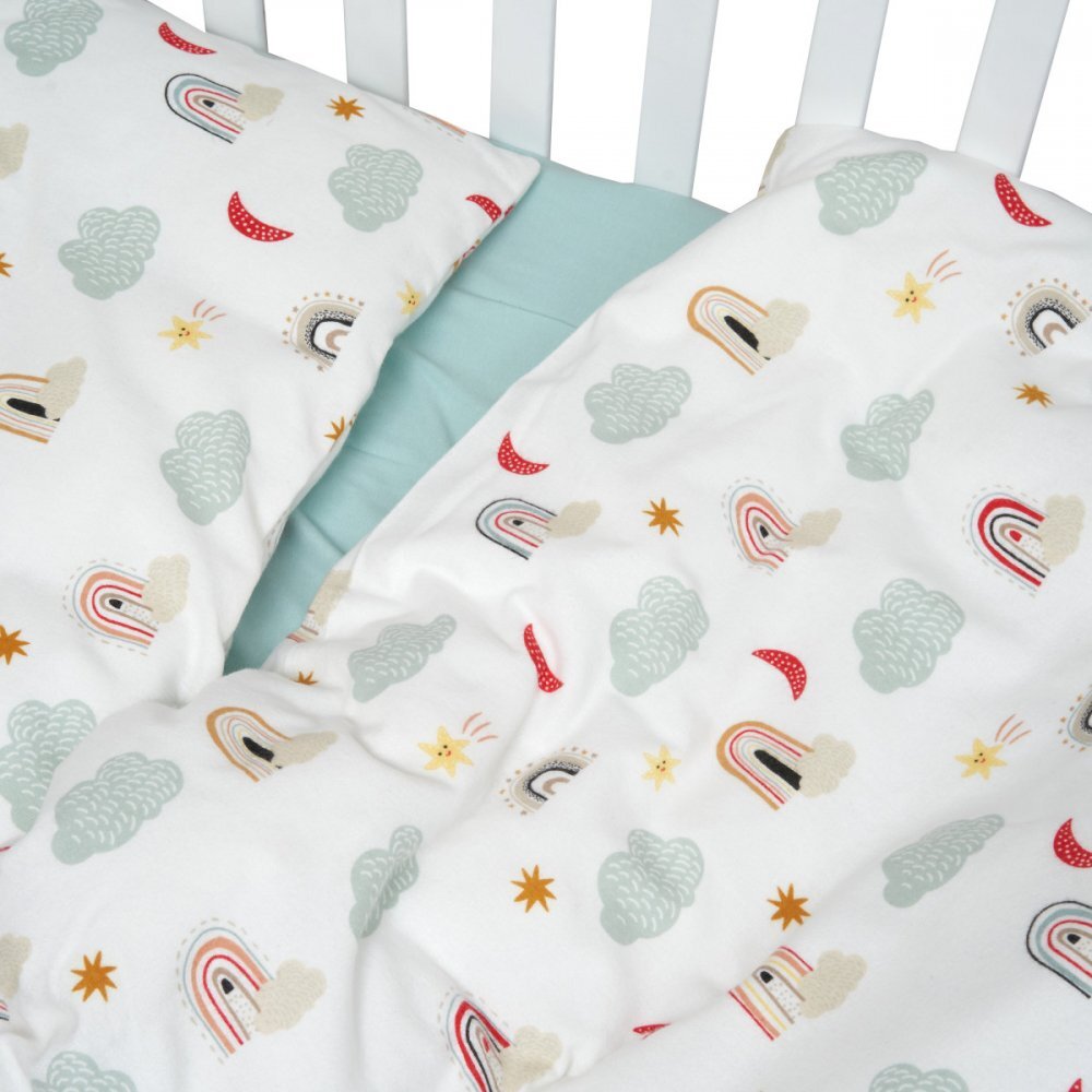 Twins Set de lenjerie din flanel pentru patut cu 3 piese 120x60 cm