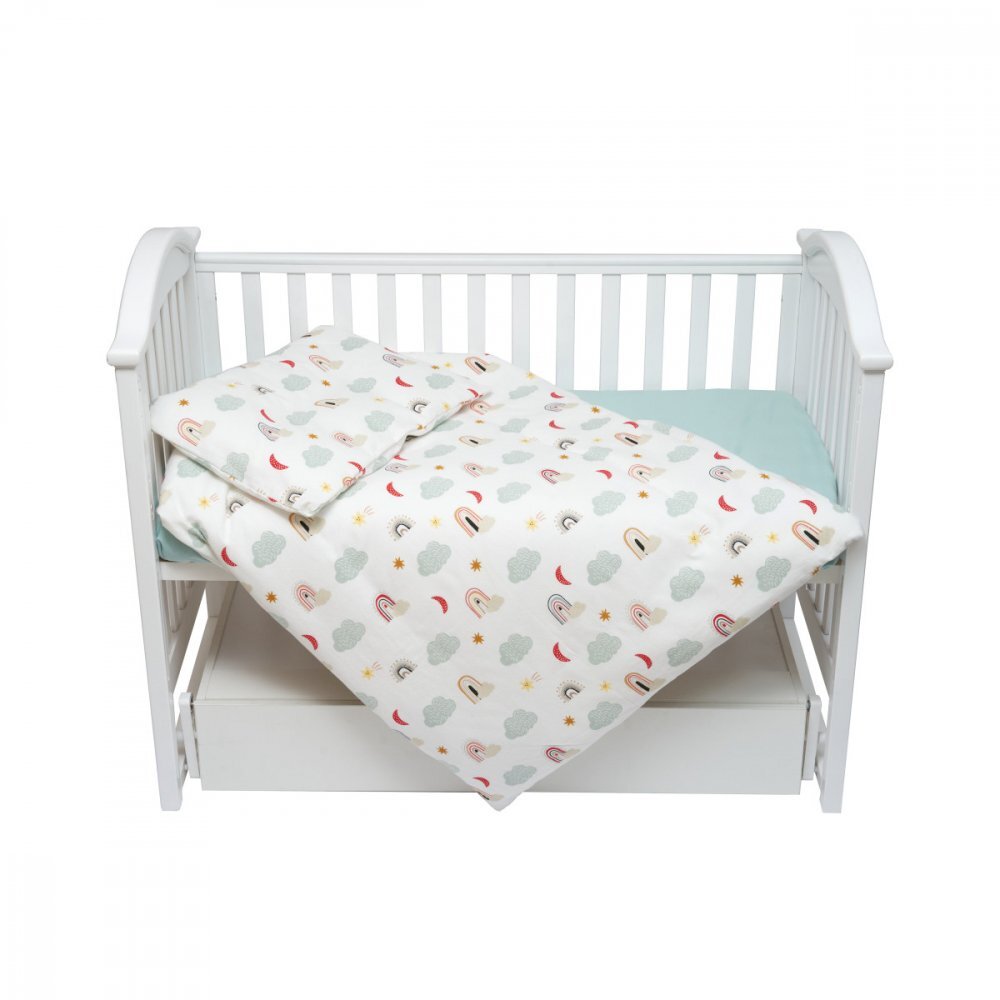 Twins Set de lenjerie din flanel pentru patut cu 3 piese 120x60 cm