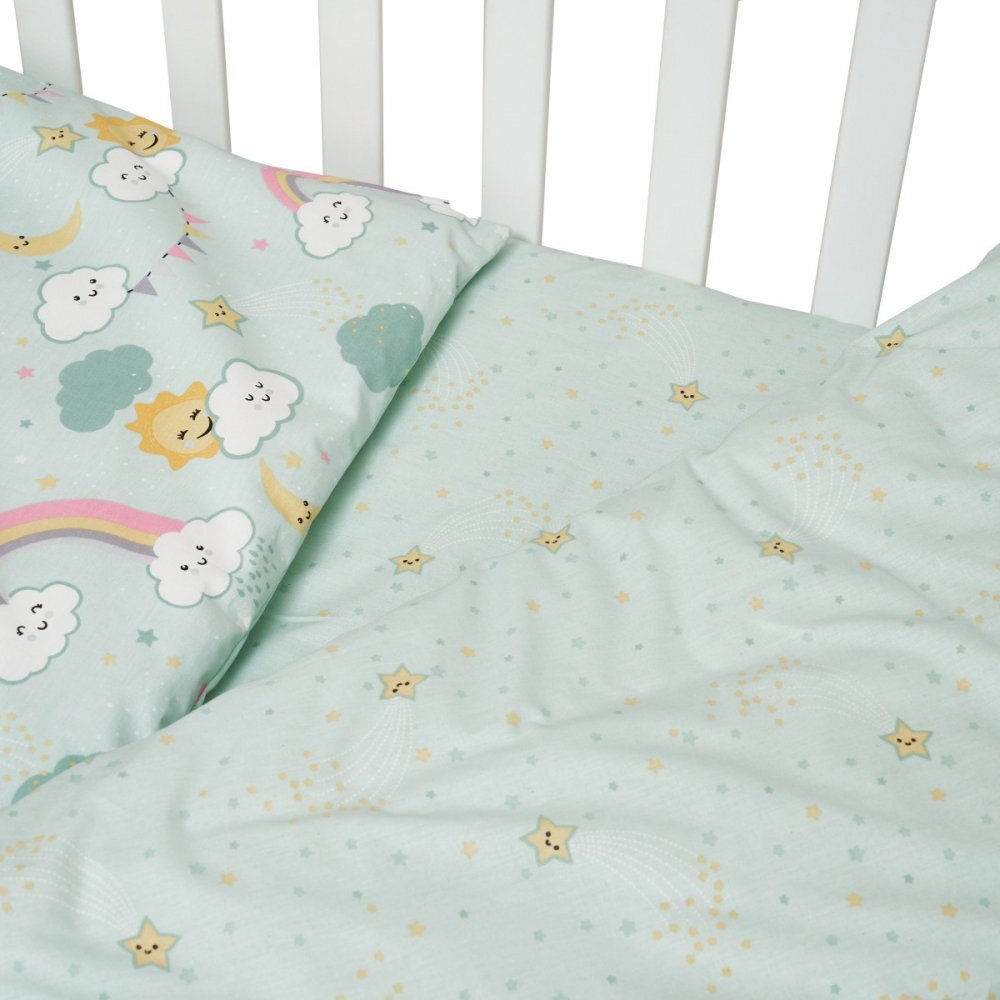 Twins Set de lenjerie pentru patut din bumbac cu 4 piese 120x60 cm