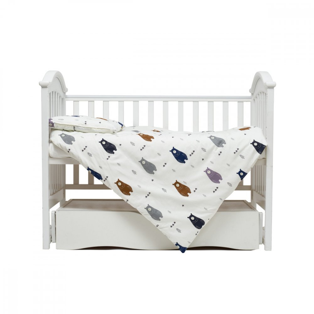 Twins Set de lenjerie pentru patut din satin cu 3 piese 120x60 cm