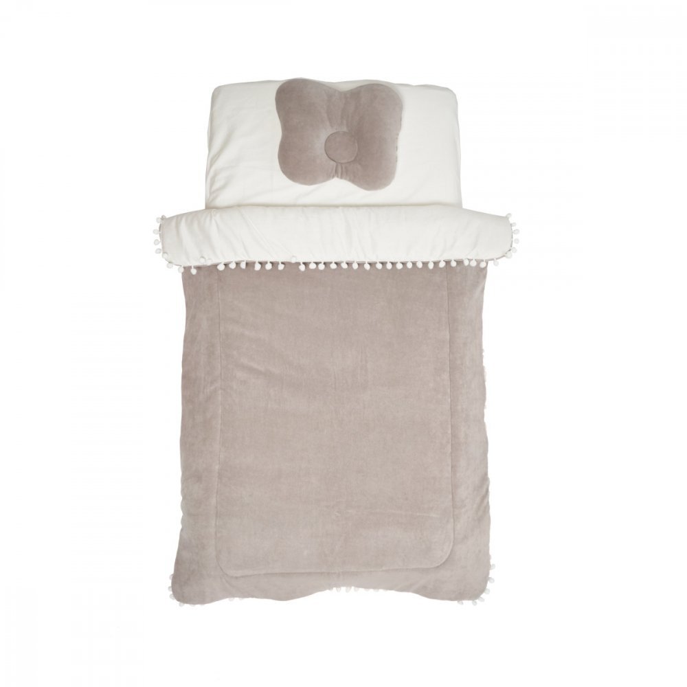 Twins Set lenjerie cu 3 piese 120x60 cm Crem