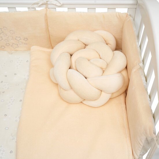 Twins Set lenjerie de pat pentru copii Be Happy 7 piese din bumbac ivory