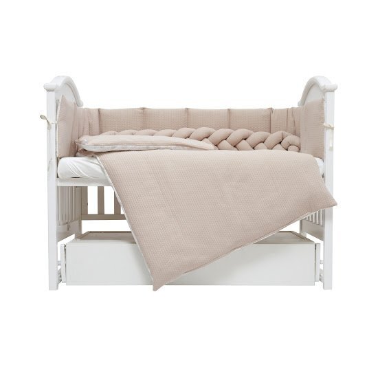 Twins Set lenjerie de pat pentru copii Cotton 7 piese 100 bumbac bej
