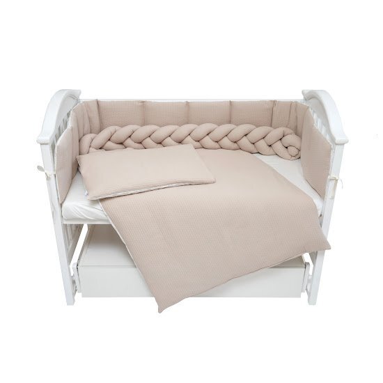 Twins Set lenjerie de pat pentru copii Cotton 7 piese 100 bumbac bej