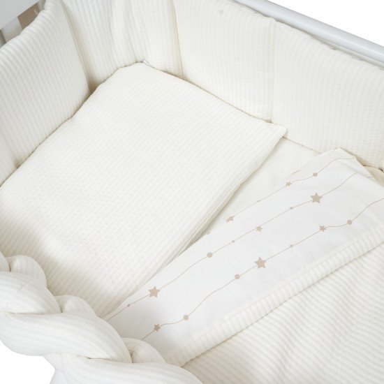 Twins Set lenjerie de pat pentru copii Cotton 7 piese 100 bumbac ivory