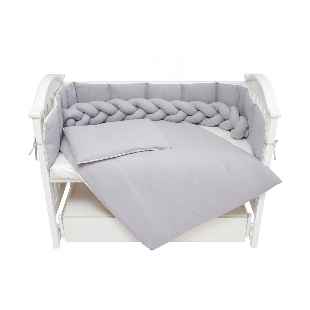 Twins Set lenjerie de pat pentru copii Cotton 7 piese gri