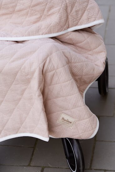 Twins Set perna si patura din muselina pentru copii Geometry bej