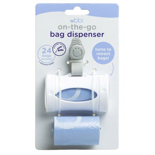 Ubbi Dispenser portabil pentru pungute scutece On The Go alb