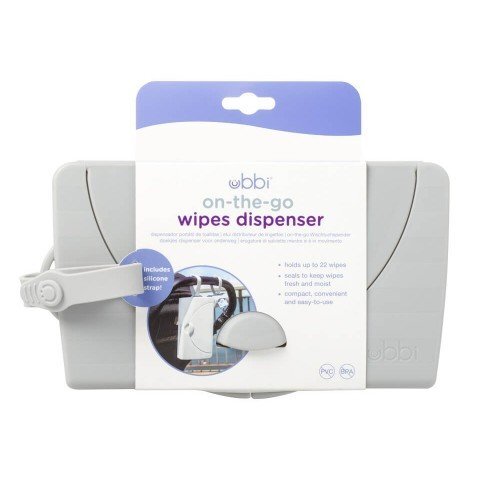 Ubbi Dispenser portabil pentru servetele umede On The Go gri