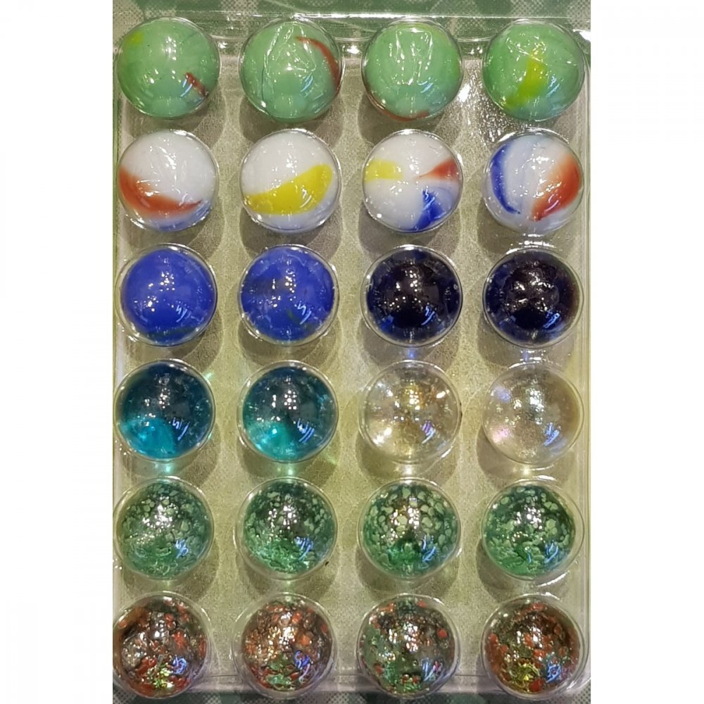 UP Int'l Set 48 de bile multicolore din sticla 16 mm