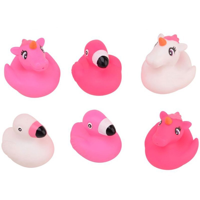 UP Int'l Set 6 jucarii din cauciuc pentru baie flamingo unicorn
