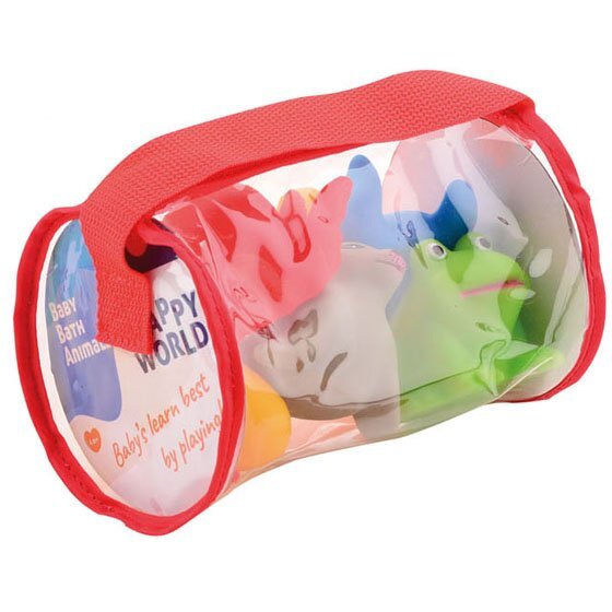 UP Int'l Set 6 jucarii pentru baie in husa rosie