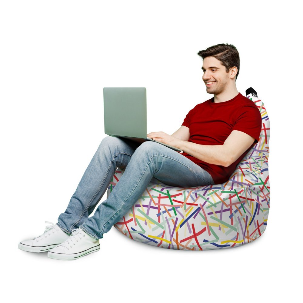 Updeco Fotoliu Puf Bean Bag tip Big Chill confetti fundal alb