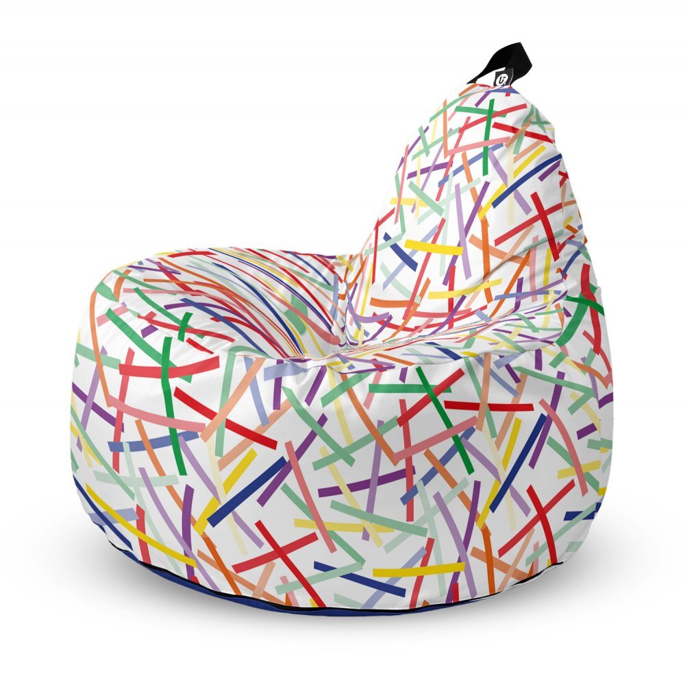 Updeco Fotoliu Puf Bean Bag tip Big Chill confetti fundal alb