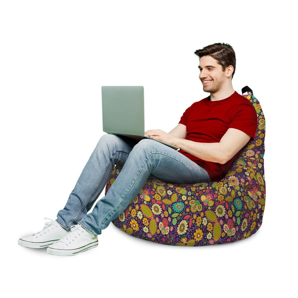 Updeco Fotoliu Puf Bean Bag tip Big Chill flowers hippie