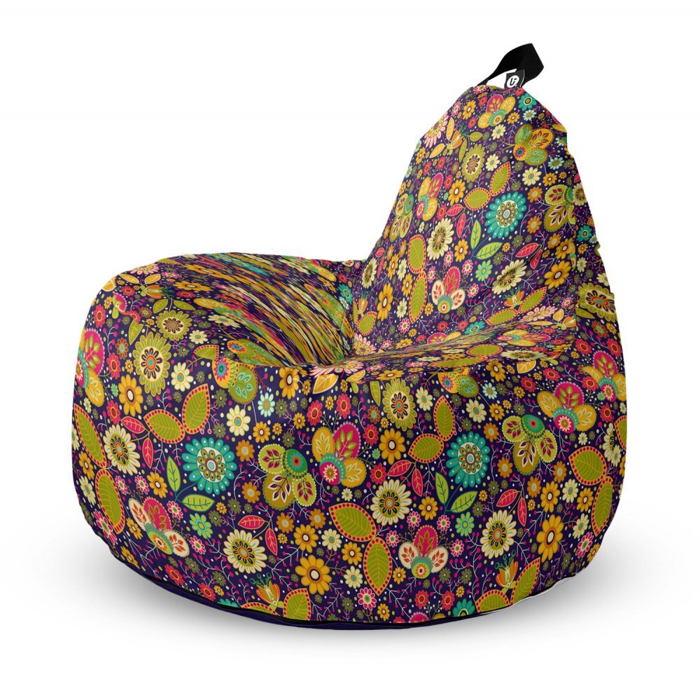Updeco Fotoliu Puf Bean Bag tip Big Chill flowers hippie