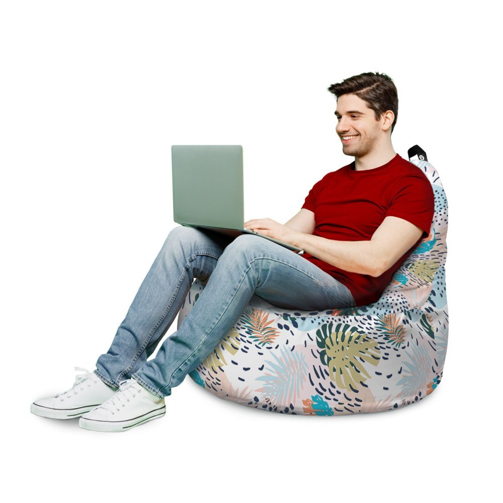 Updeco Fotoliu Puf Bean Bag tip Big Chill frunze multicolore