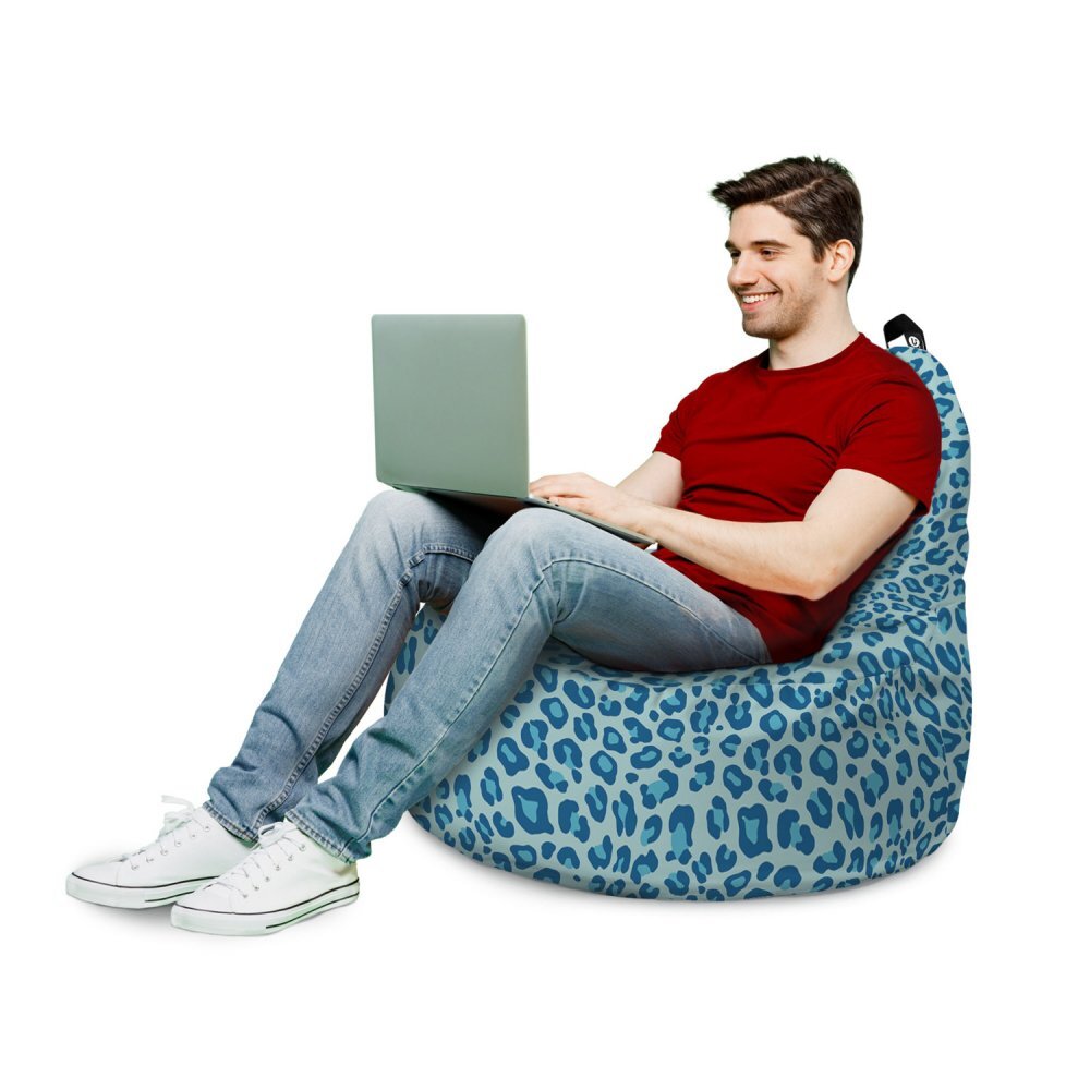 Updeco Fotoliu Puf Bean Bag tip Big Chill leopard blue