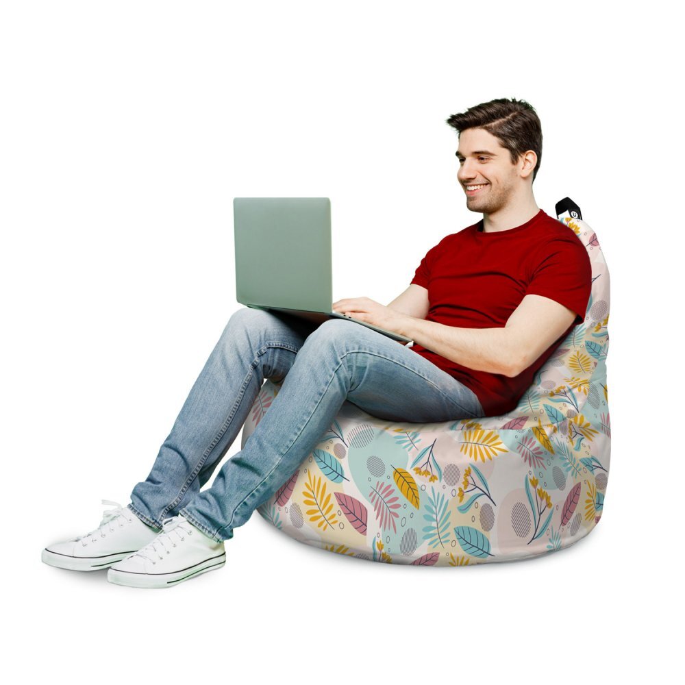 Updeco Fotoliu Puf Bean Bag tip Big Chill multicolor cu frunze