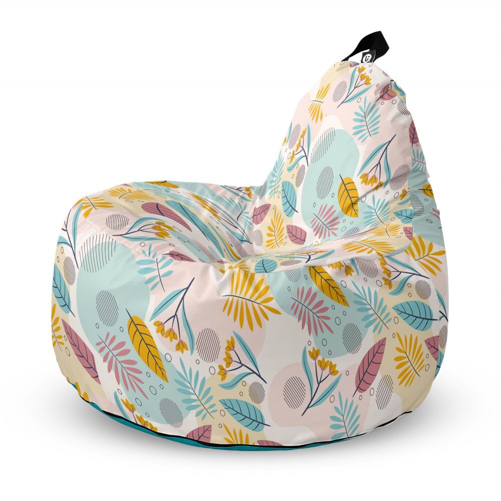 Updeco Fotoliu Puf Bean Bag tip Big Chill multicolor cu frunze