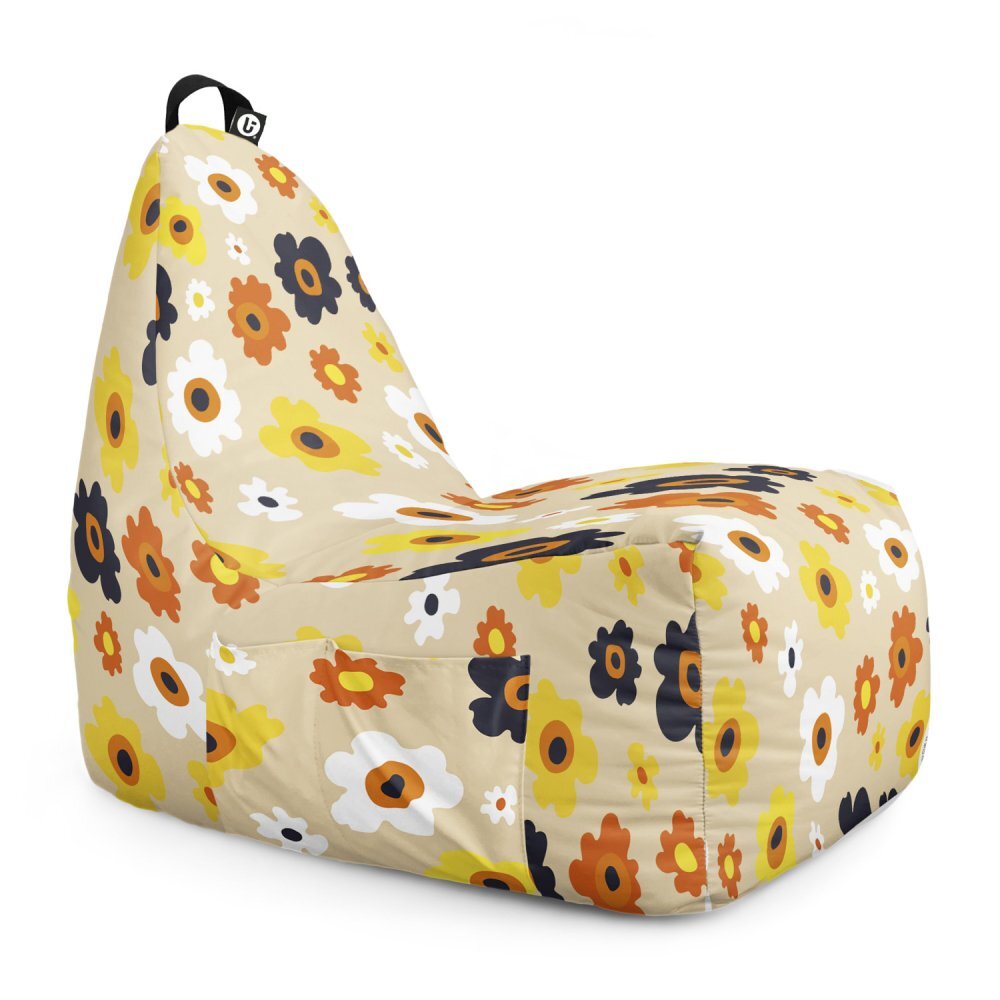 Updeco Fotoliu Puf Bean Bag tip Chill XL Daisy fundal bej