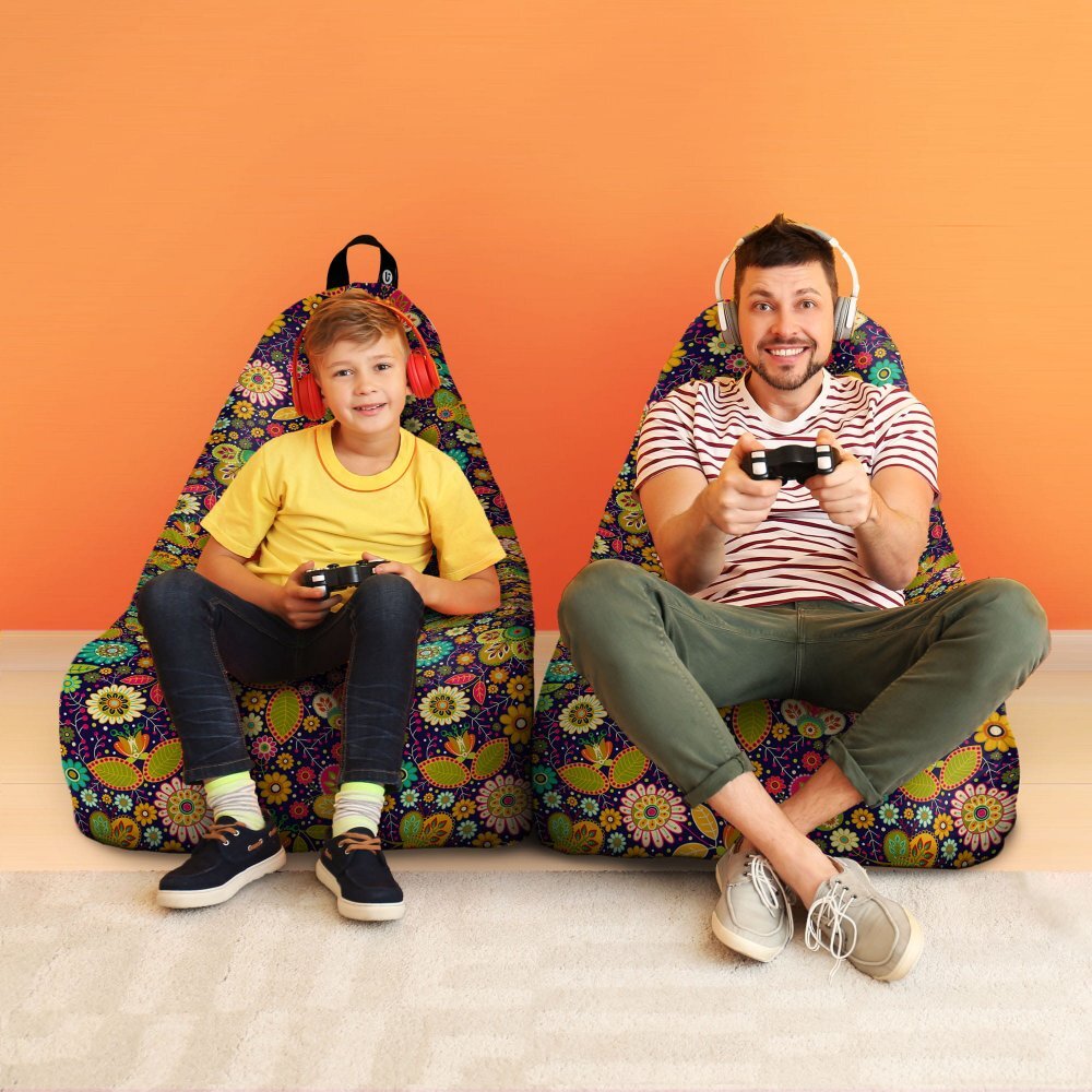 Updeco Fotoliu Puf Bean Bag tip Chill XL Flowers Hippie