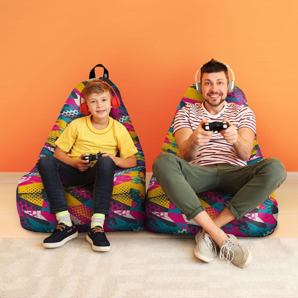 Updeco Fotoliu Puf Bean Bag tip Chill XL Graffiti Abstract Grunge