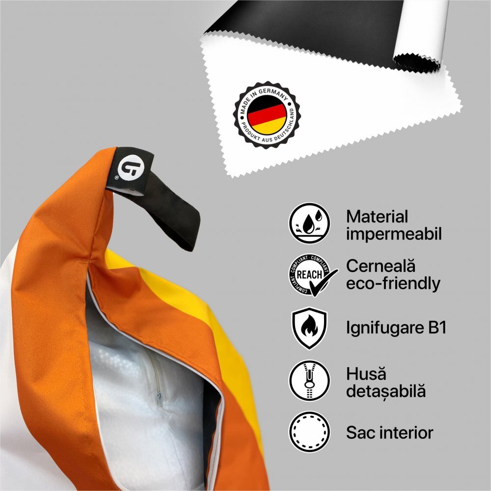 Updeco Fotoliu Puf Bean Bag tip Chill XL Pisici Alb-Negru