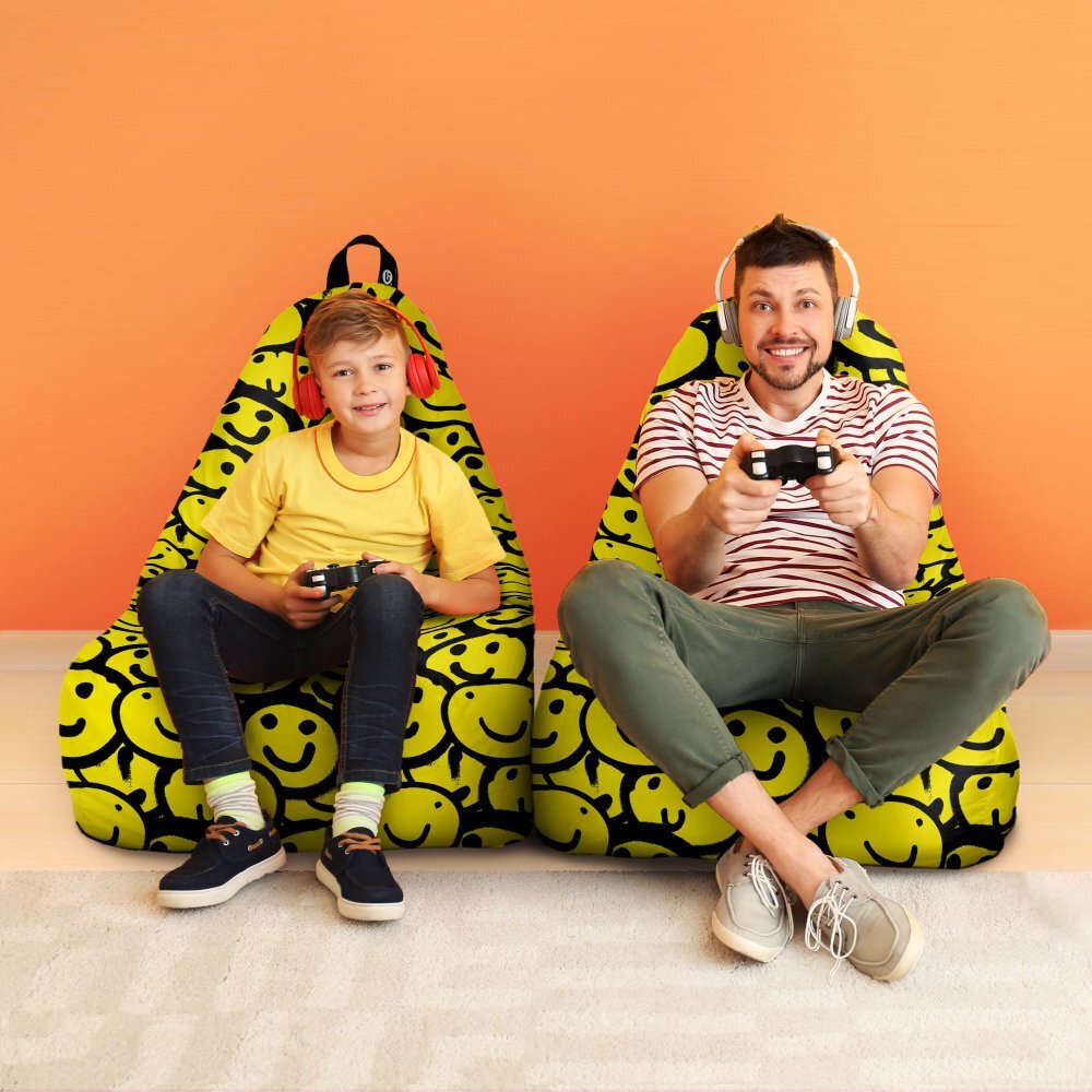Updeco Fotoliu Puf Bean Bag tip Chill XL Smiley Galben